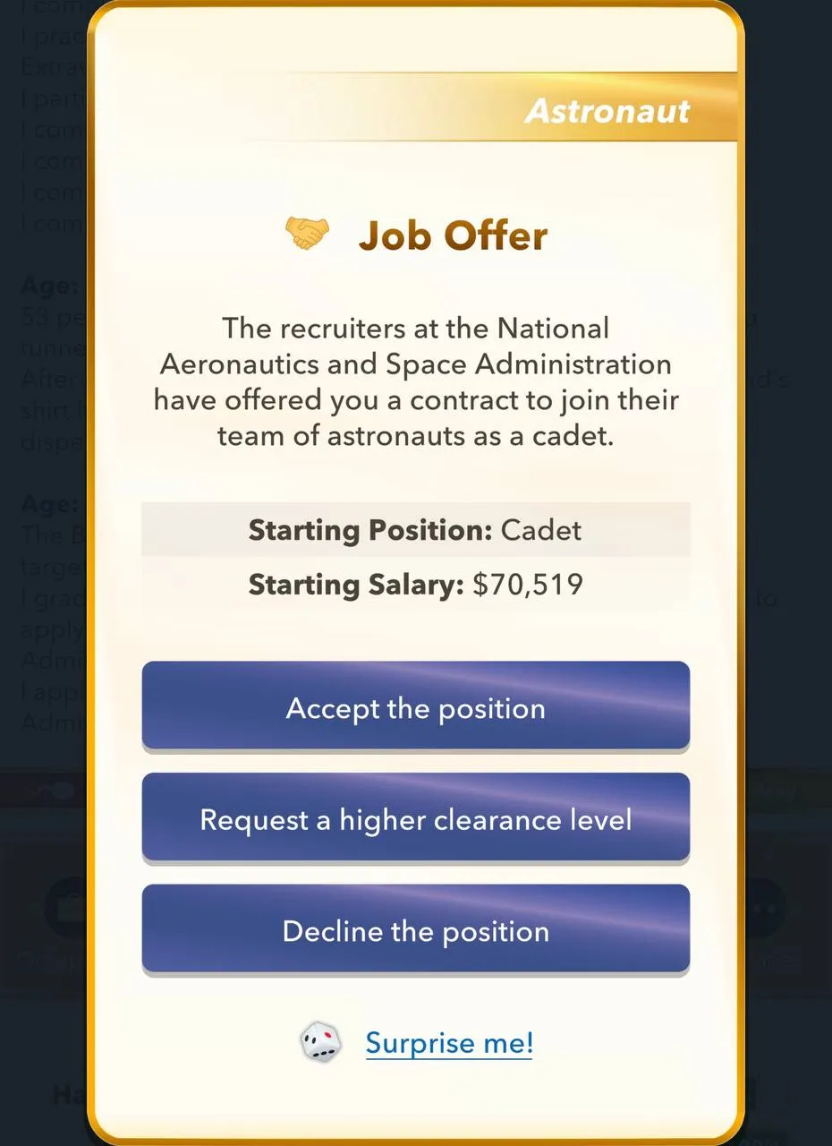 Astronaut in Bitlife