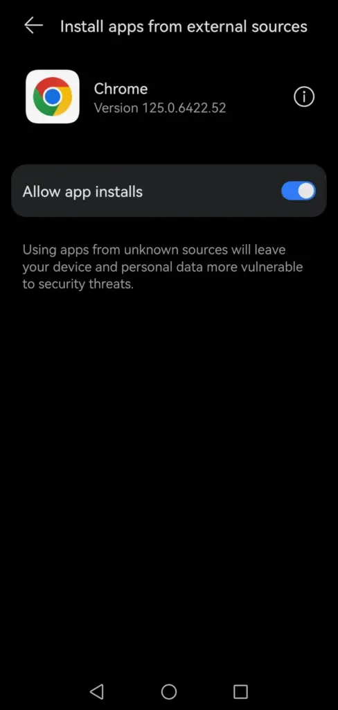 Step2 - Enable unknow source