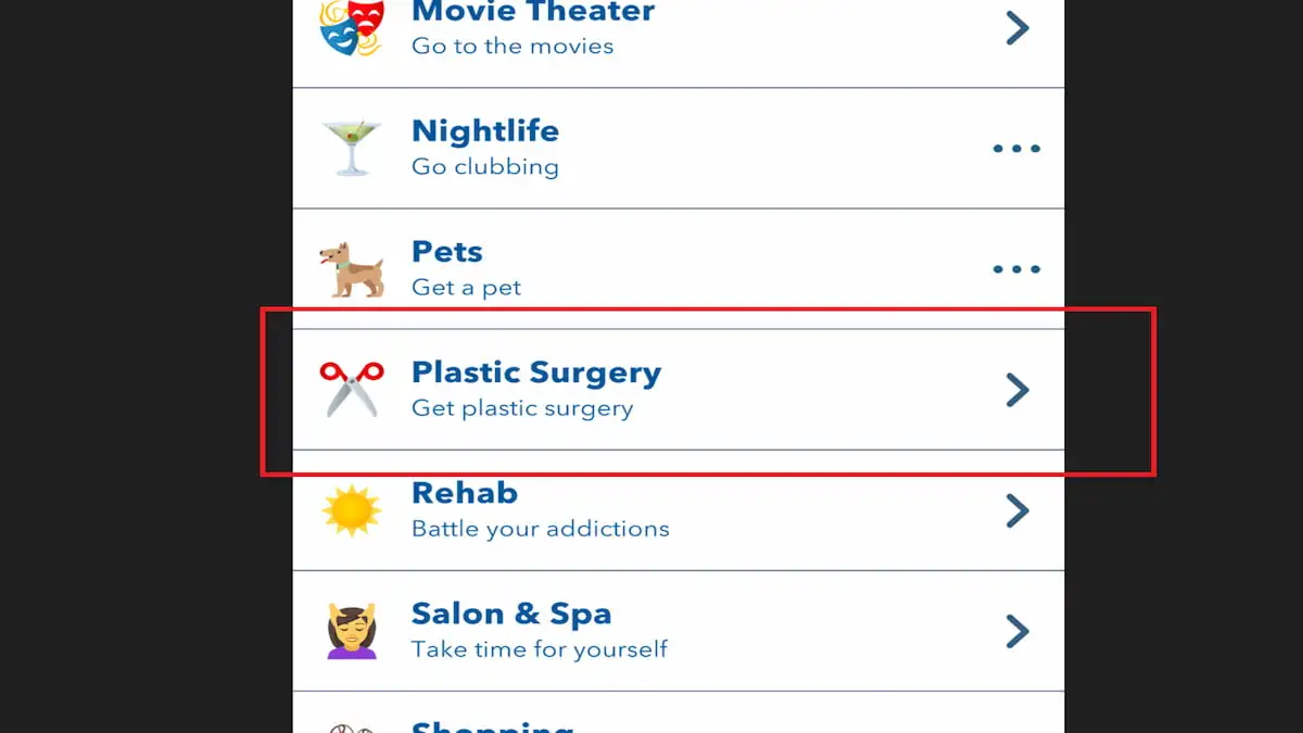 Plastic surgery in bitlife