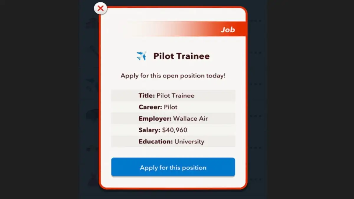 pilot in Bitlife